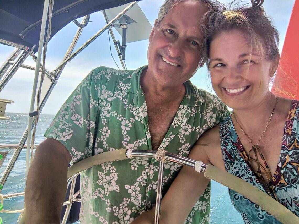 Jen & Harry happily sailing along
