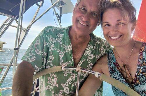 Jen & Harry happily sailing along